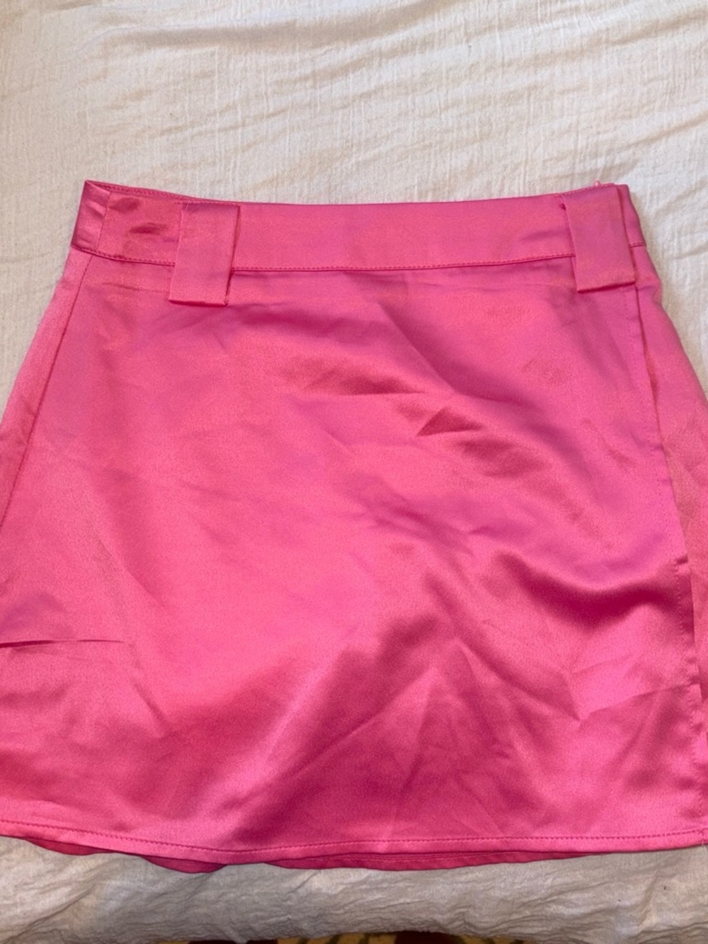 Women's Pink Satin Mini Skirt